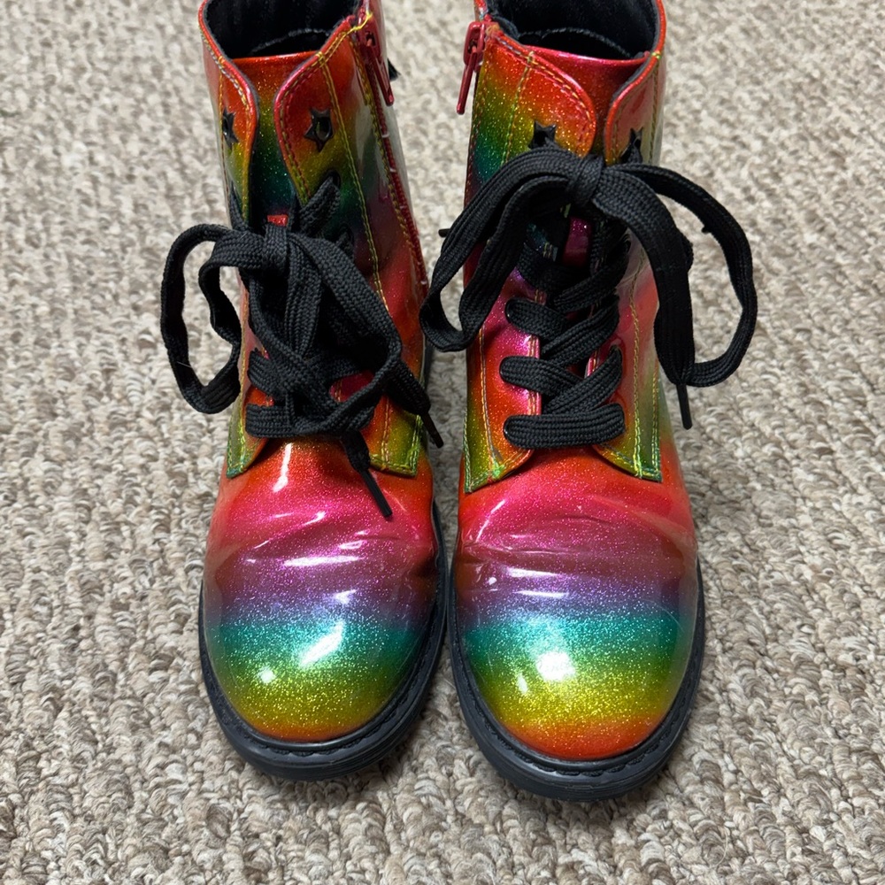 Rainbow Red and Black Boots